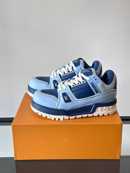 LV Men Light Blue Leather Sneakers