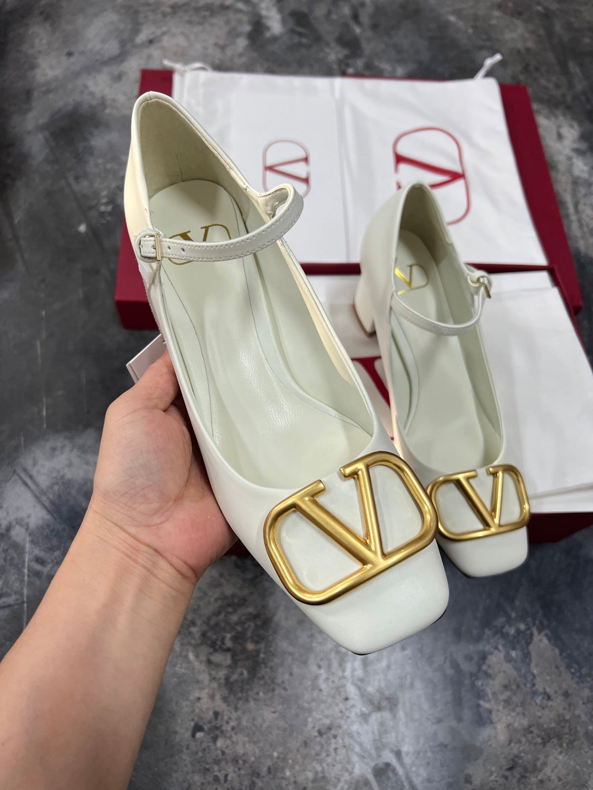 Valentino Women White Leather Heels