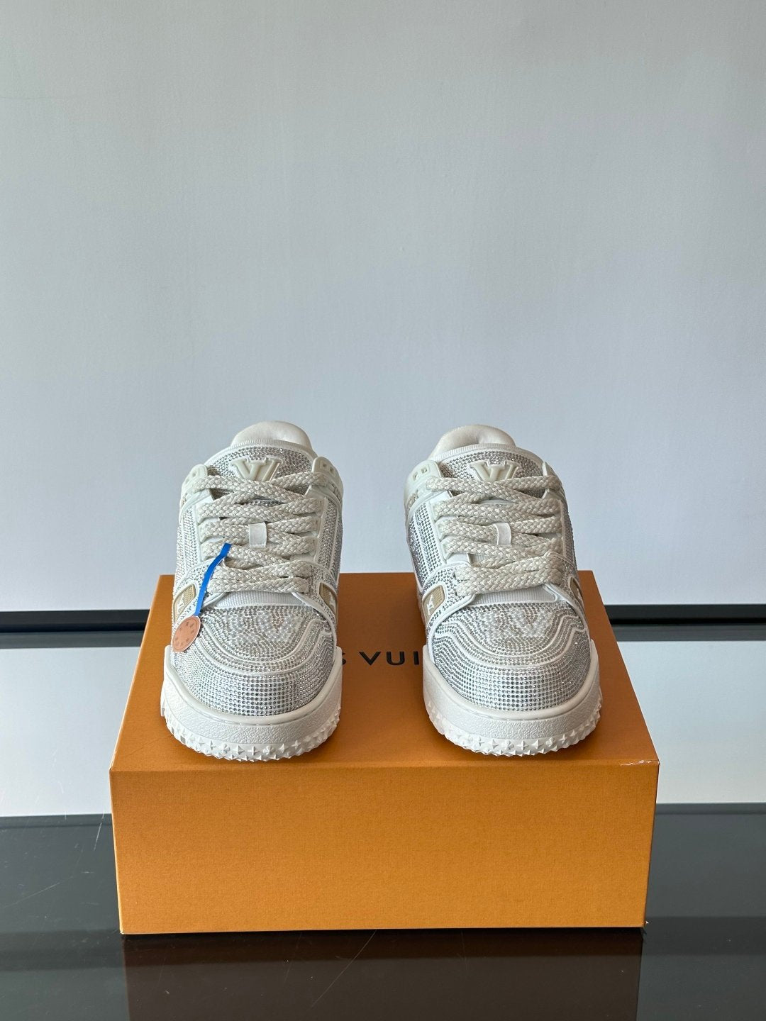 LV Men White Mesh And Leather Sneakers
