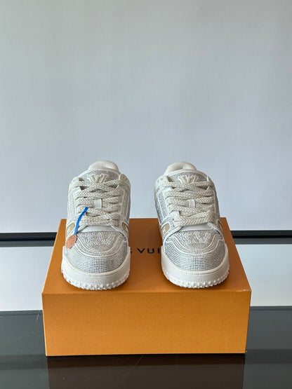 LV Men White Mesh And Leather Sneakers