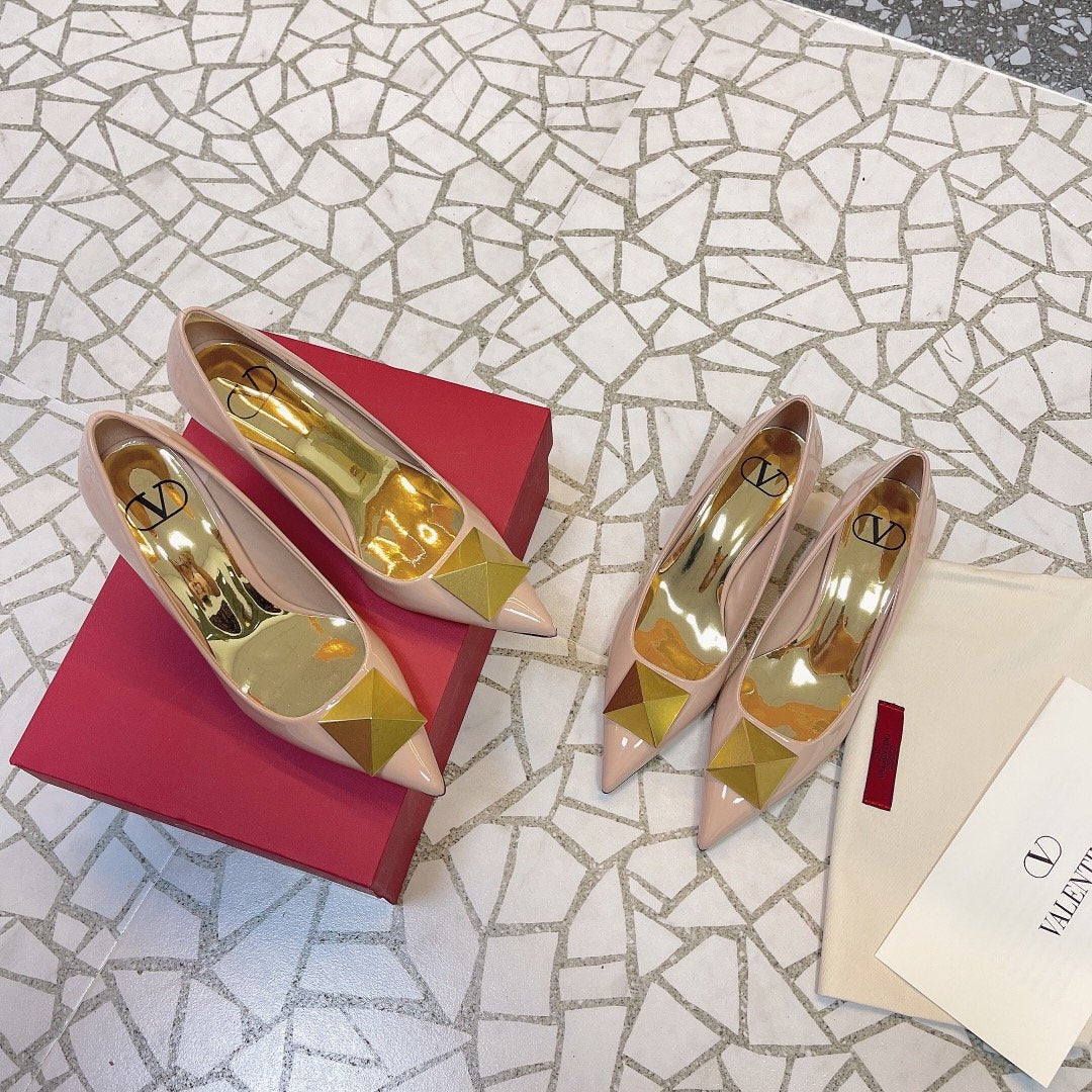 Valentino Women Nude Patent Leather Heels