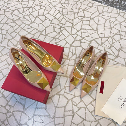 Valentino Women Nude Patent Leather Heels
