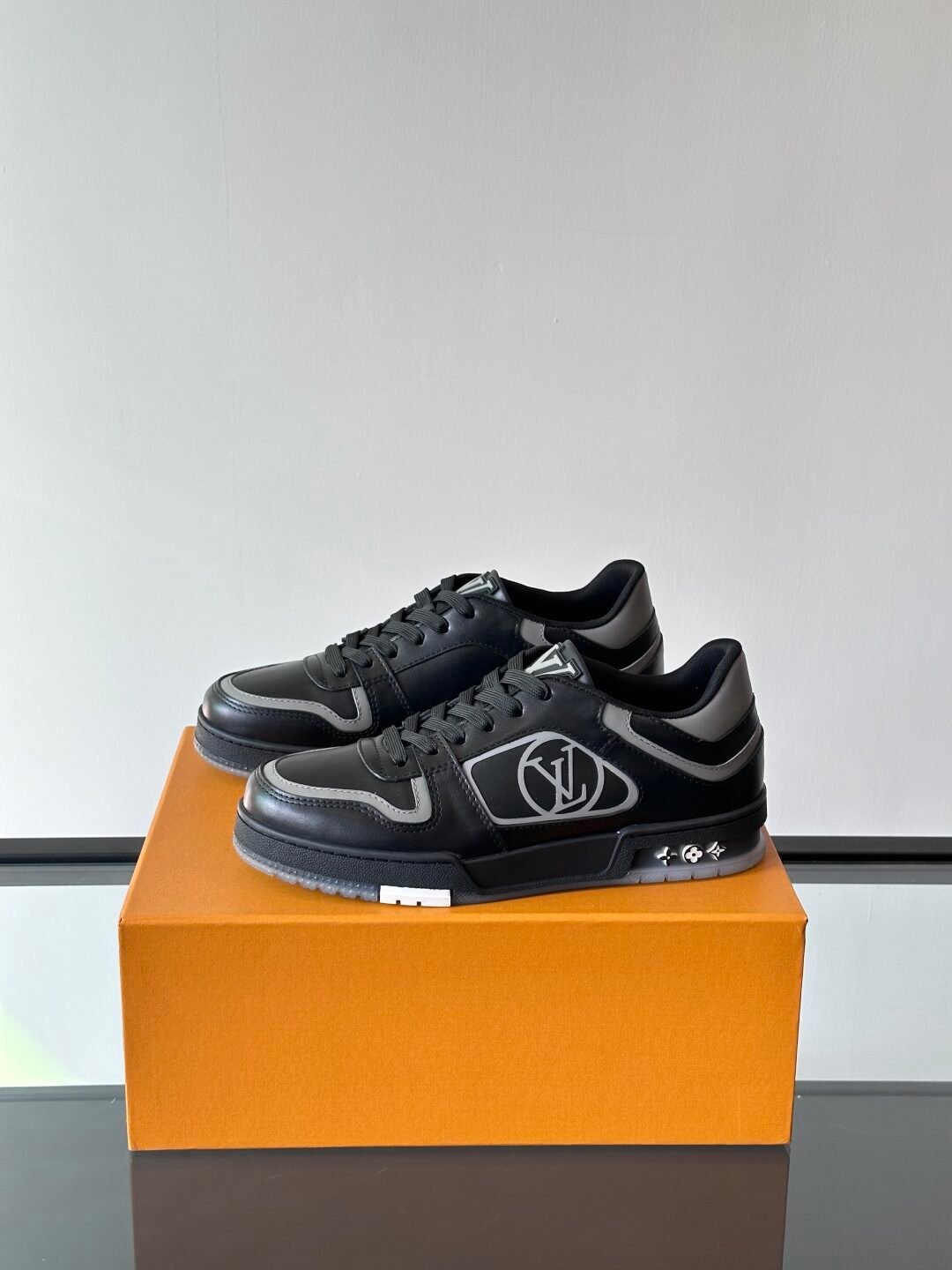 LV Men Black Leather Sneakers