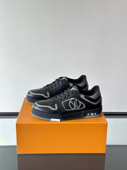 LV Men Black Leather Sneakers