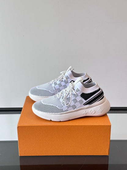 LV Men White Knit Mesh Sneakers