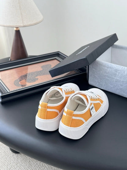 Chanel Women Yellow Canvas And Rubber Sneakers