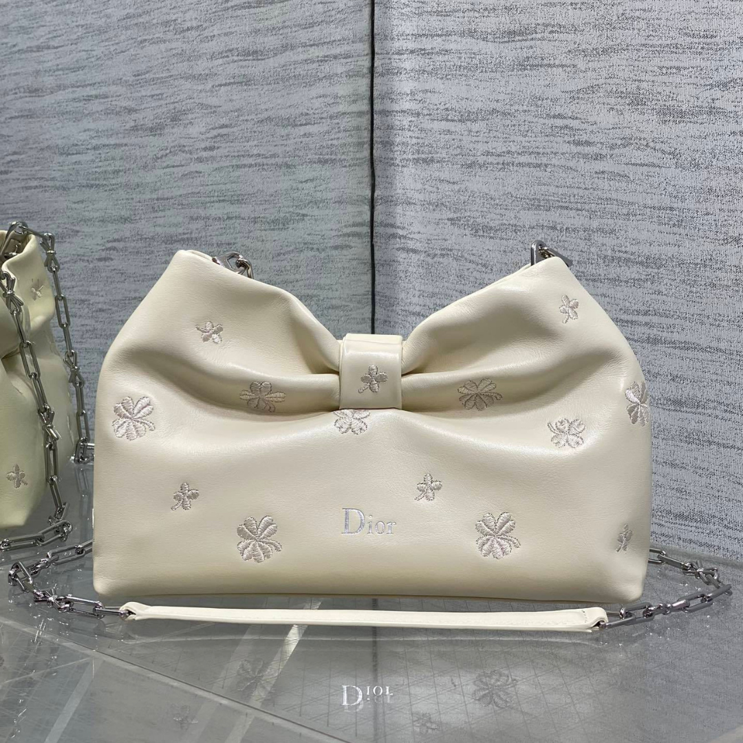 Dior Bow Bag Small Latte Lambskin