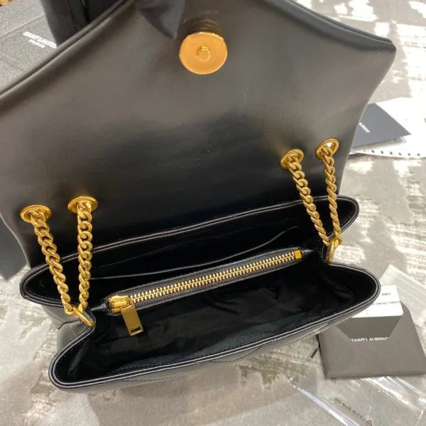 YSL Loulou Small in Matelassé “Y” Leather Bag Golden Hardware