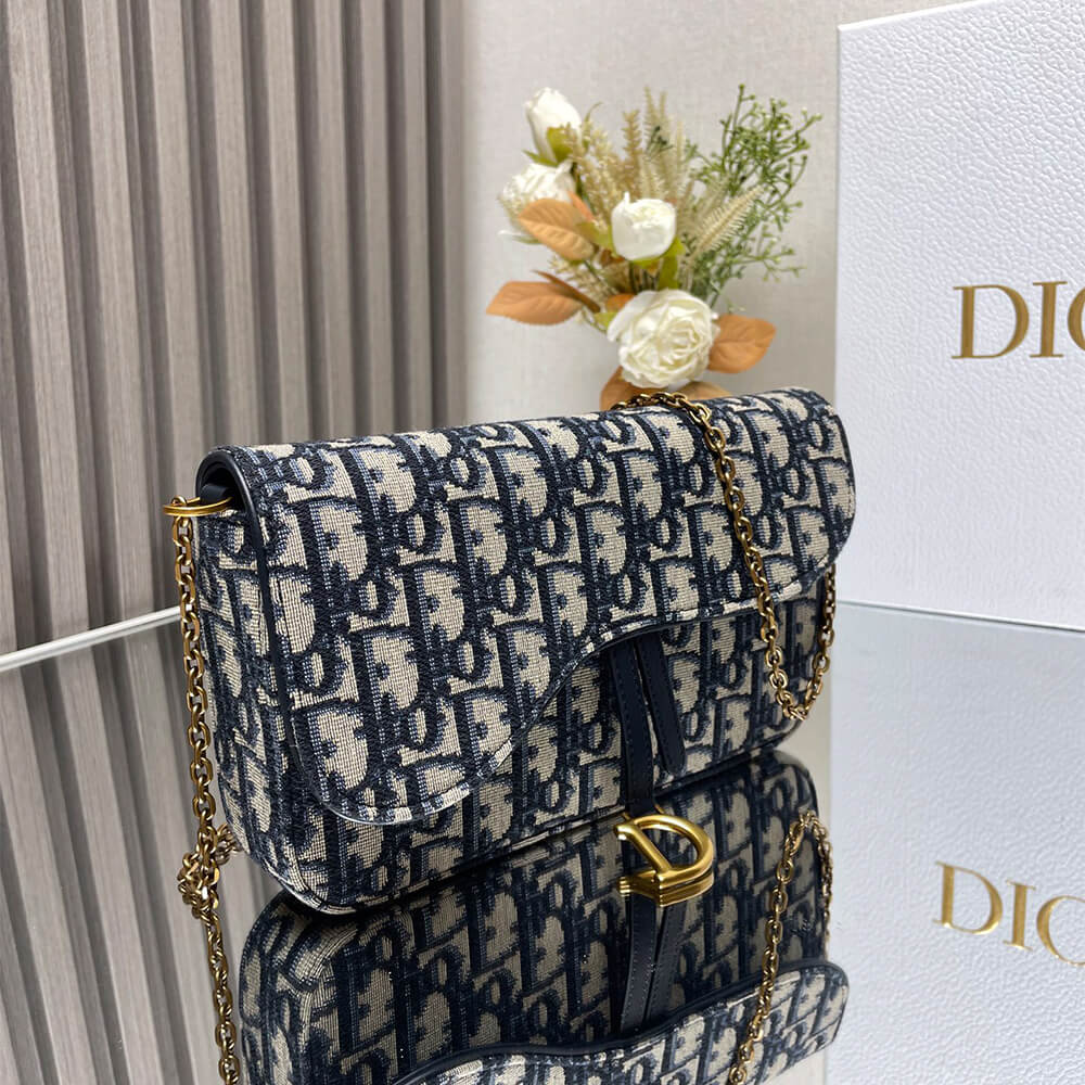 Dior Medium Saddle Pouch with Chain