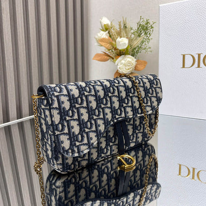 Dior Medium Saddle Pouch with Chain