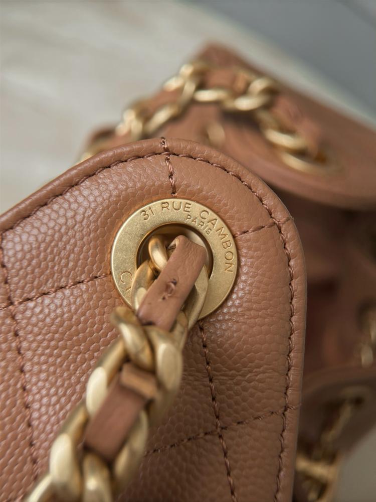 Chanel Small 25 Bag in Caramel Caviar Leather