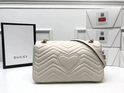 Gucci GG Marmont Matelassé Shoulder Bag White