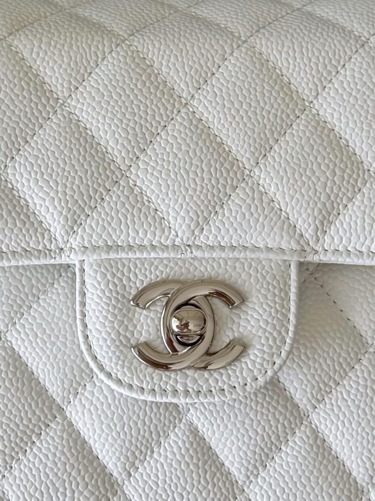 Chanel Classic Flap caviar sliver hardware