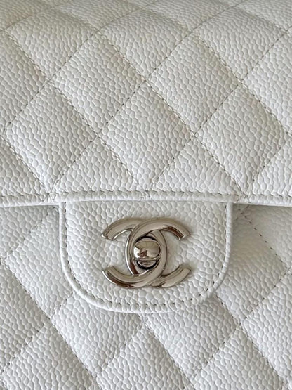 Chanel Classic Flap caviar sliver hardware