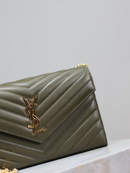 Saint Laurent chain wallet dark green
