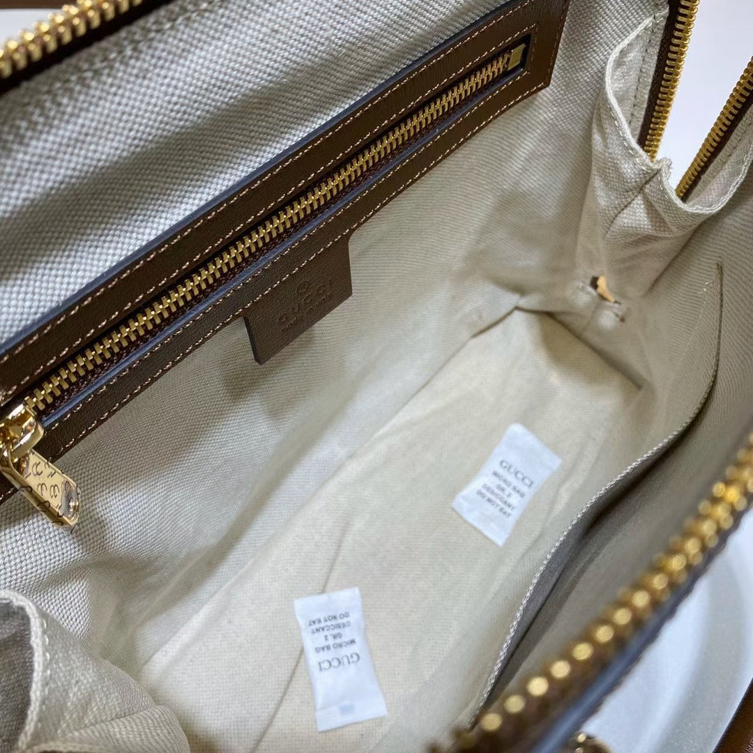 Gucci GG Supreme Canvas Horsebit 1955 Small Top Handle Bag