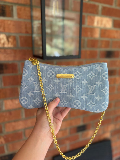 Louis Vuitton Liv Pochette in Blue Denim