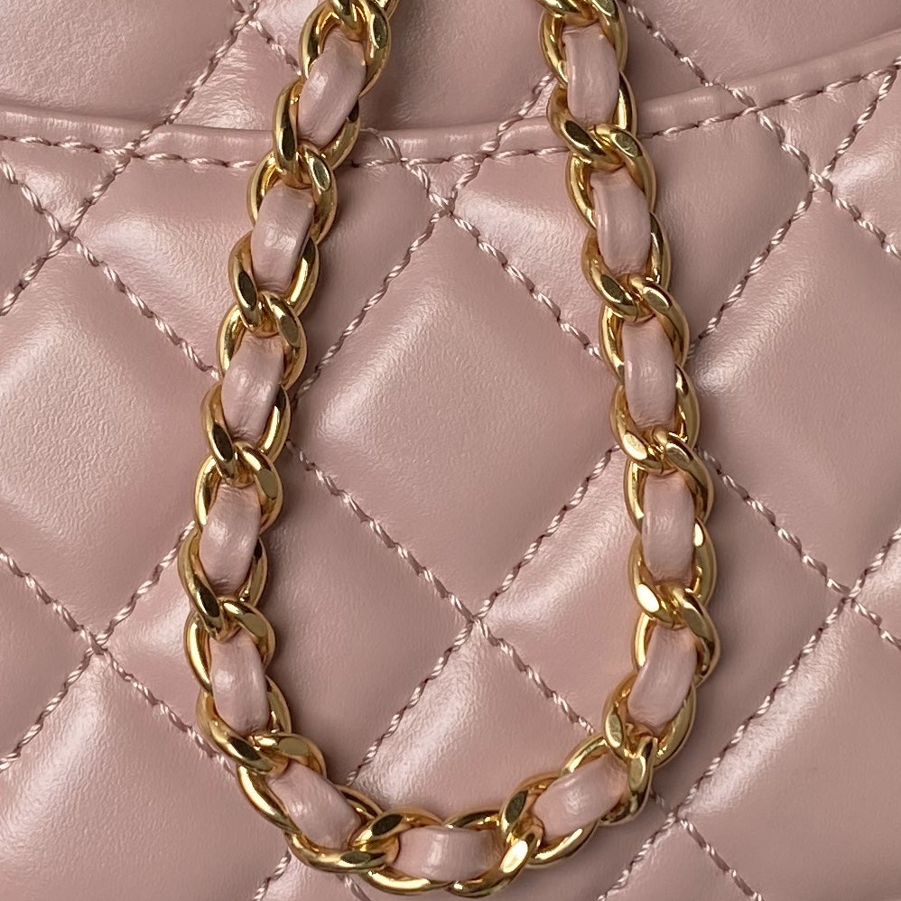 Chanel 22B Small Flap Bag Gem Chain Dust Pink