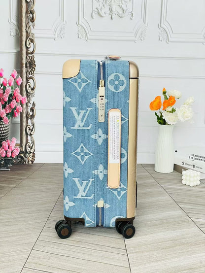 Louis Vuitton Horizon 55 suitcase in Monogram Denim Blue