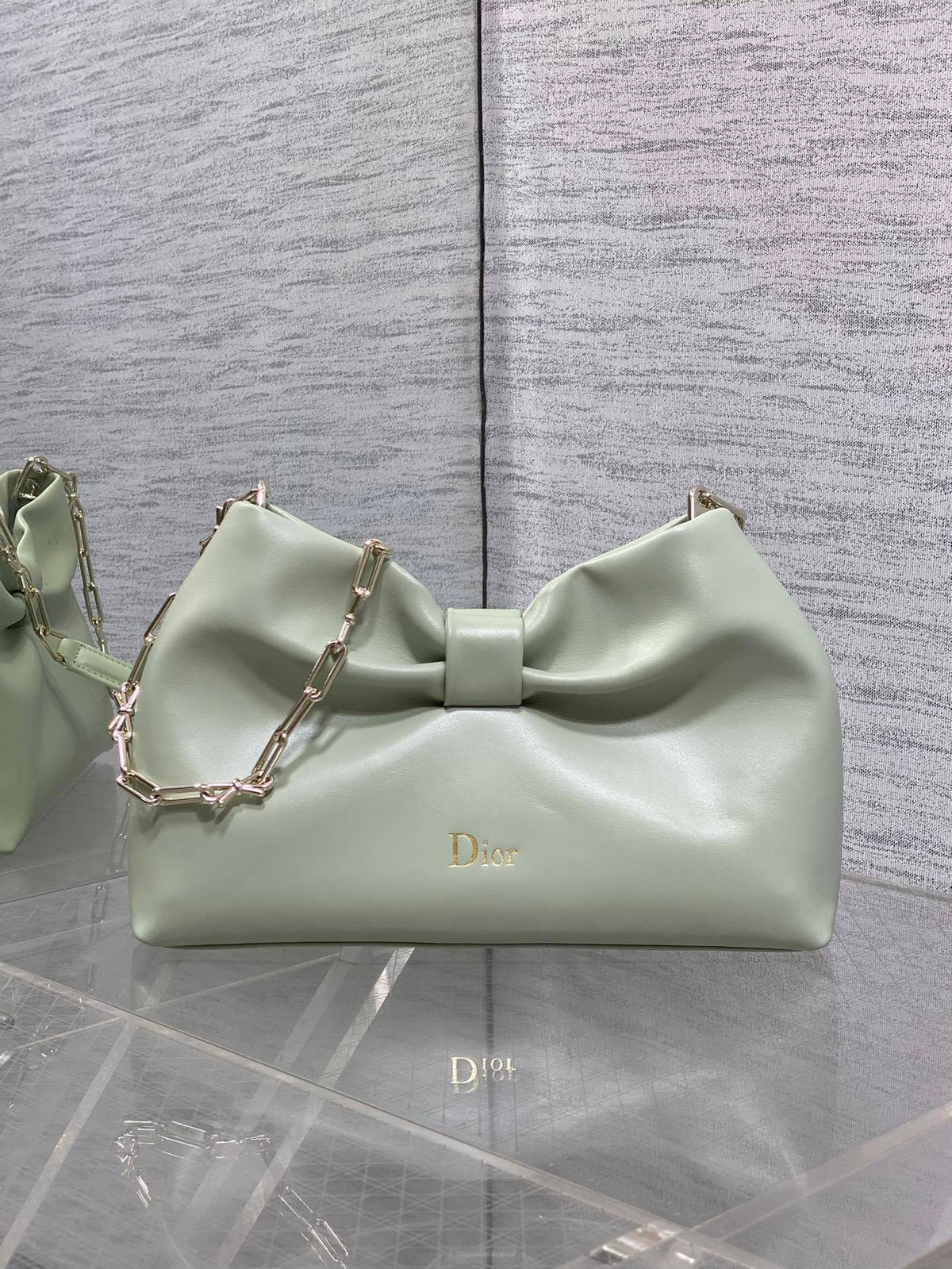 Dior Bow Bag Green Lambskin