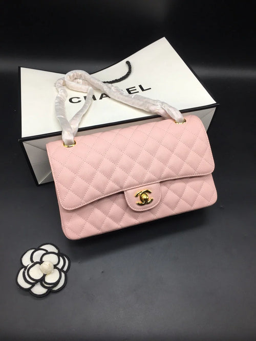 Chanel Classic Flap Caviar Bag Pink