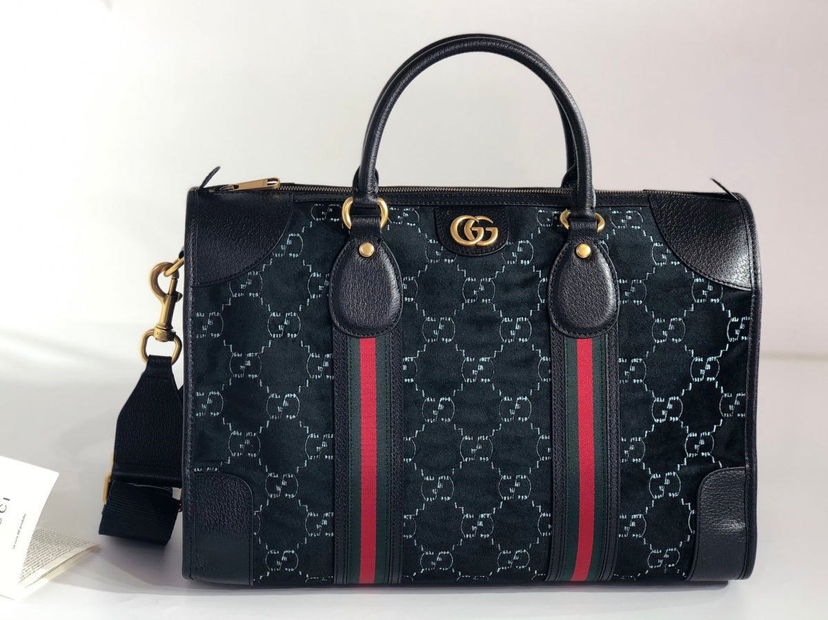 GUCCI Velvet GG Monogram Textured Calfskin