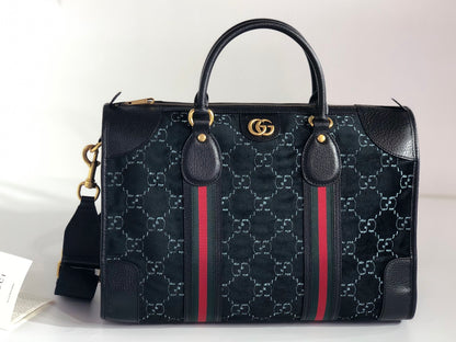 GUCCI Velvet GG Monogram Textured Calfskin