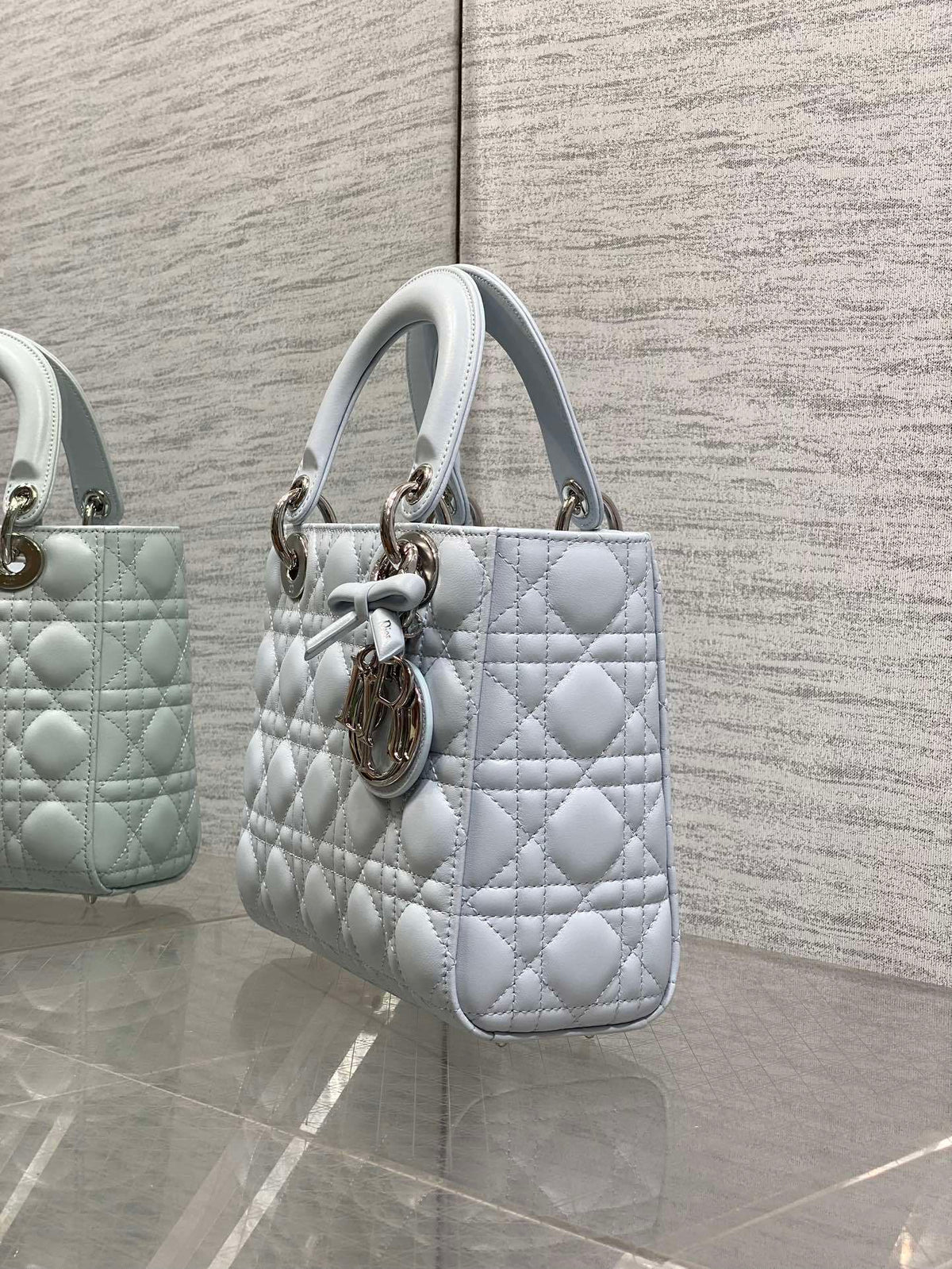 Dior Small Lady Dior Bag in Ice Blue Cannage