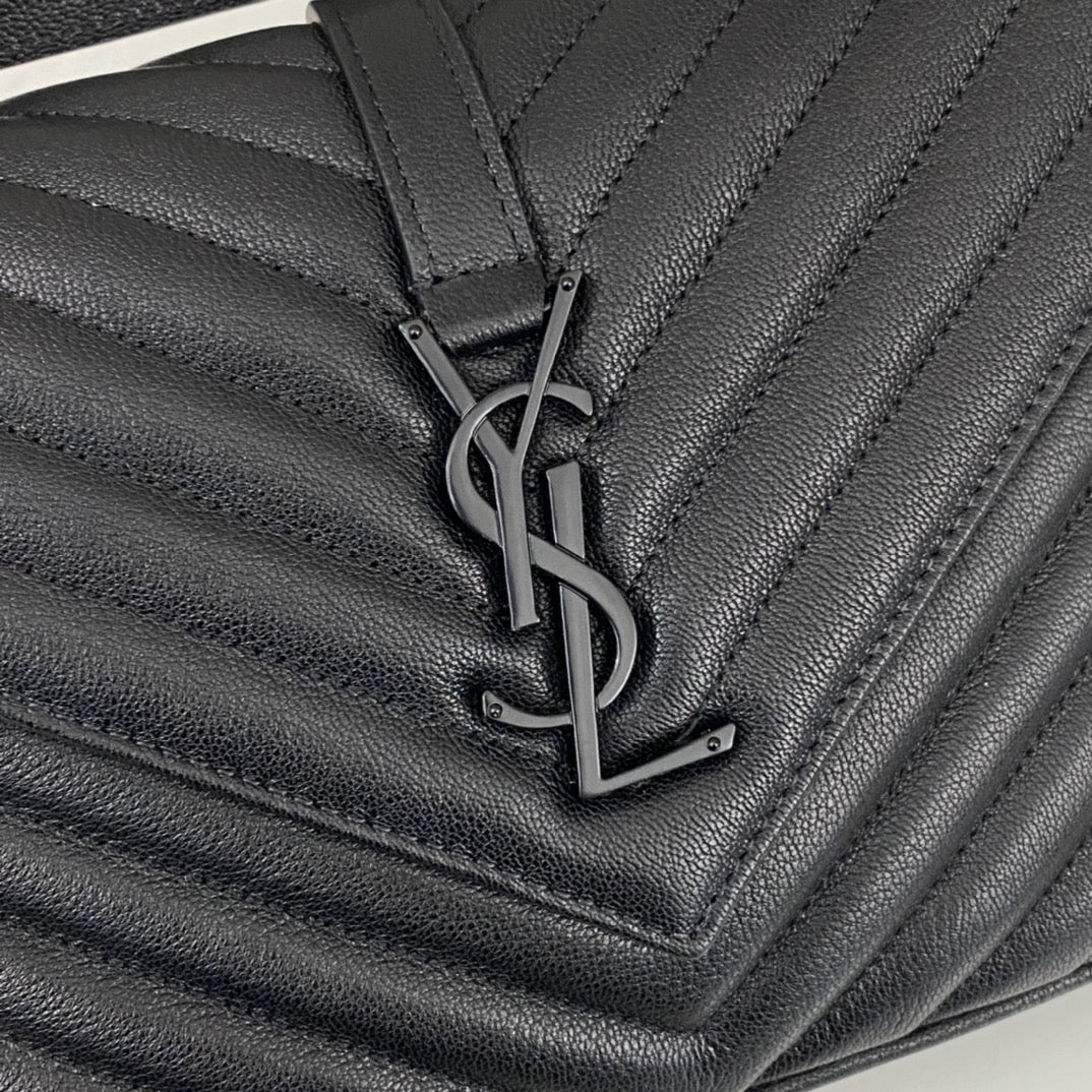 Saint Laurent medium College leather cross body bag In Black