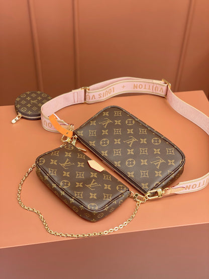 Louis Vuitton LV Multi Pochette Handle Monogram Handbags 24x16x6cm
