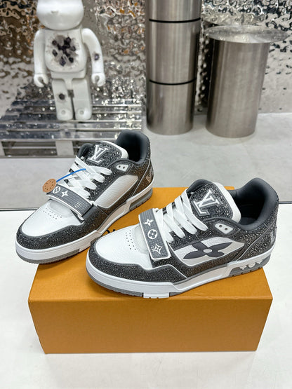 LV Women White Black Leather Sneakers