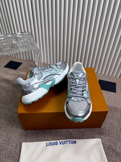 LV Women Silver Mesh Metallic Sneakers