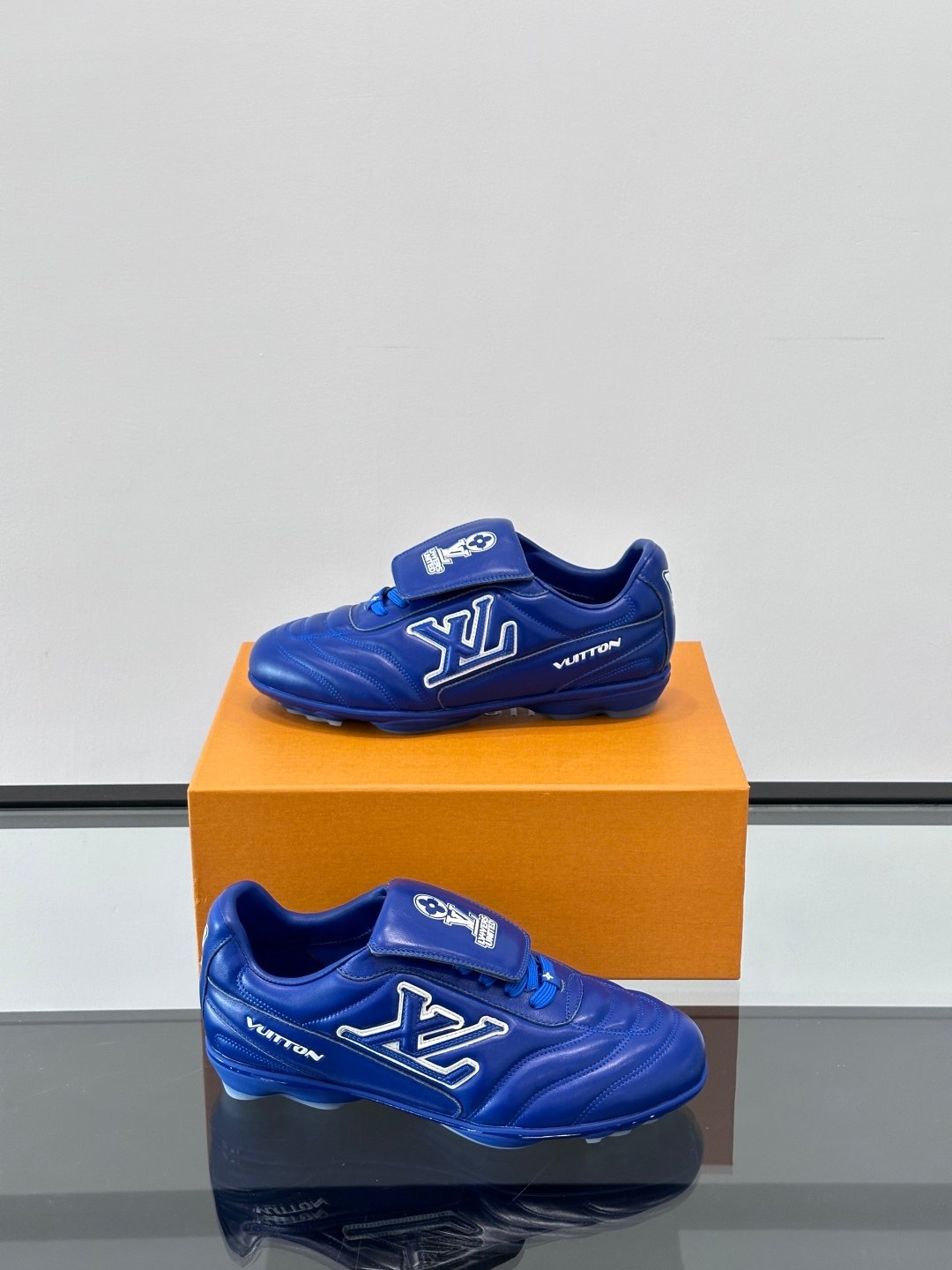 LV Men Blue Leather Sneakers