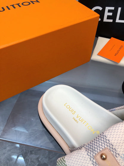 LV Women Multi Color Patterned Fabric Slippers