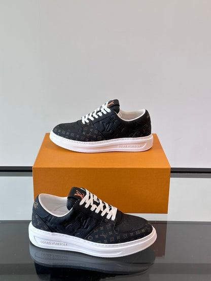 LV Men Black Leather Sneakers