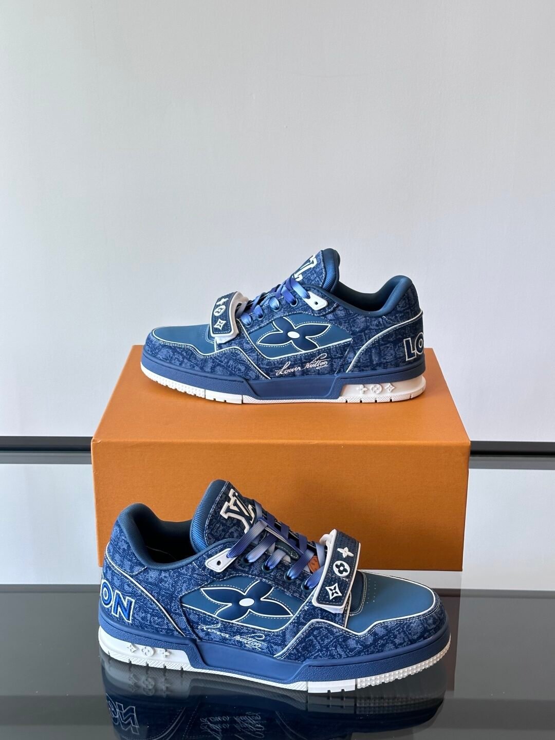 LV Men Navy Denim Sneakers