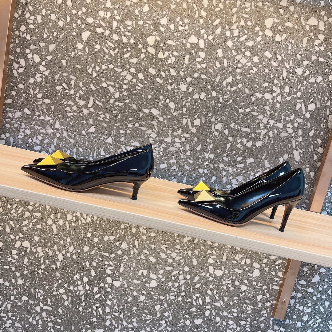 Valentino Women Black Patent Leather Flats