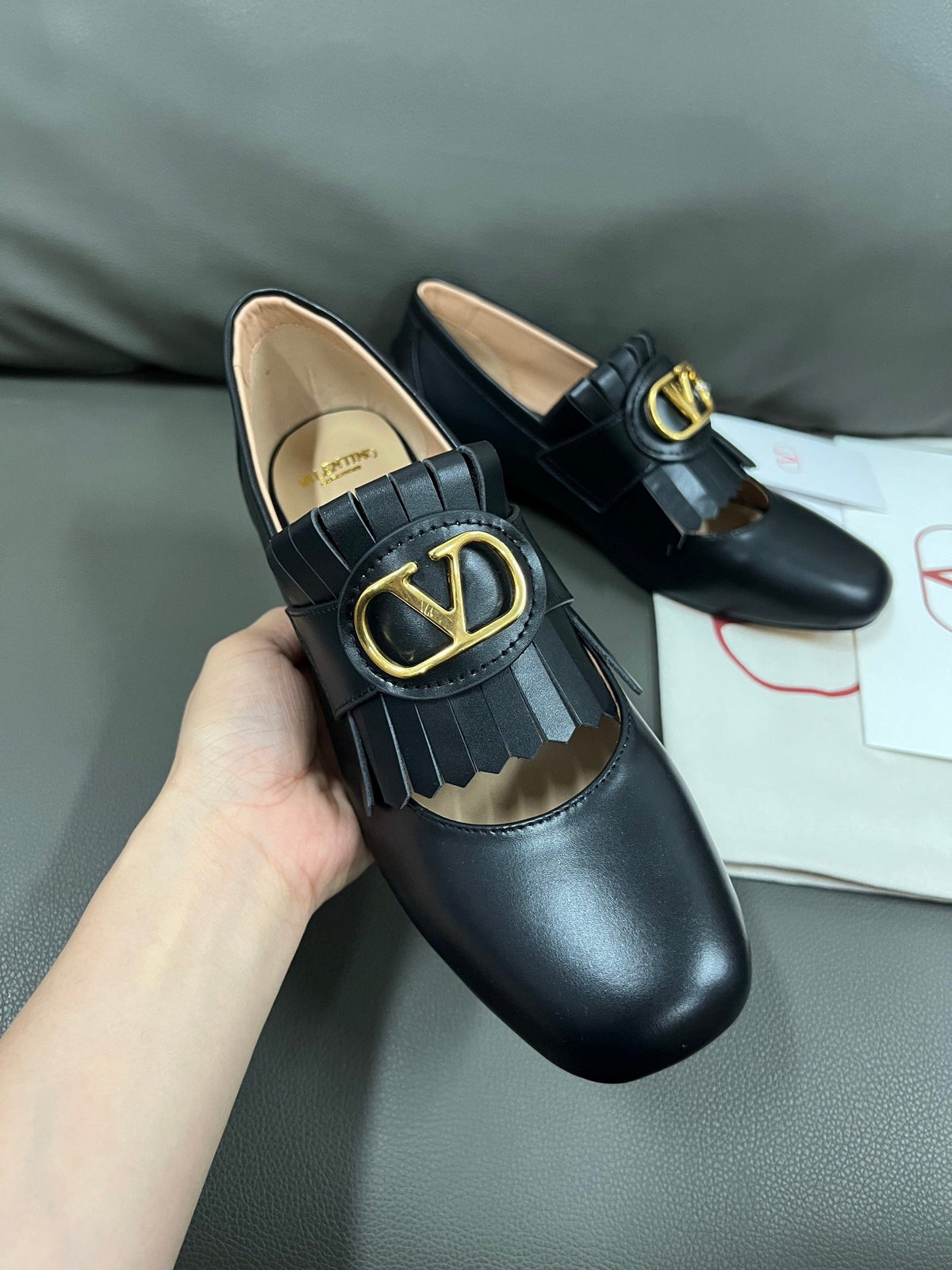 Valentino Women Black Leather Heels