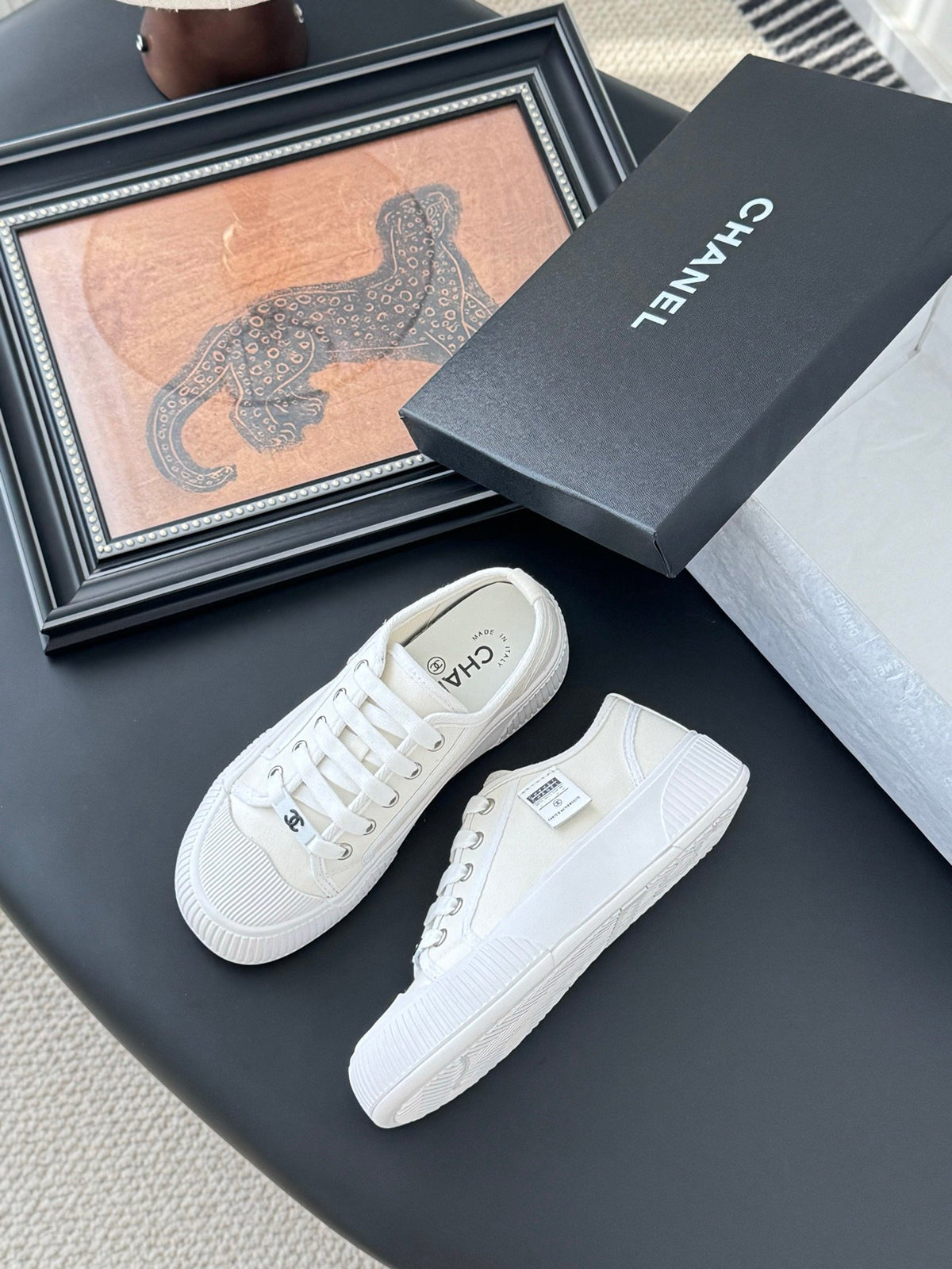 Chanel Women White Canvas Sneakers