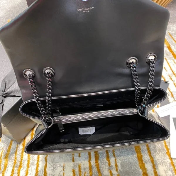 YSL Loulou Small in Matelassé “Y” Leather Bag Black Hardware