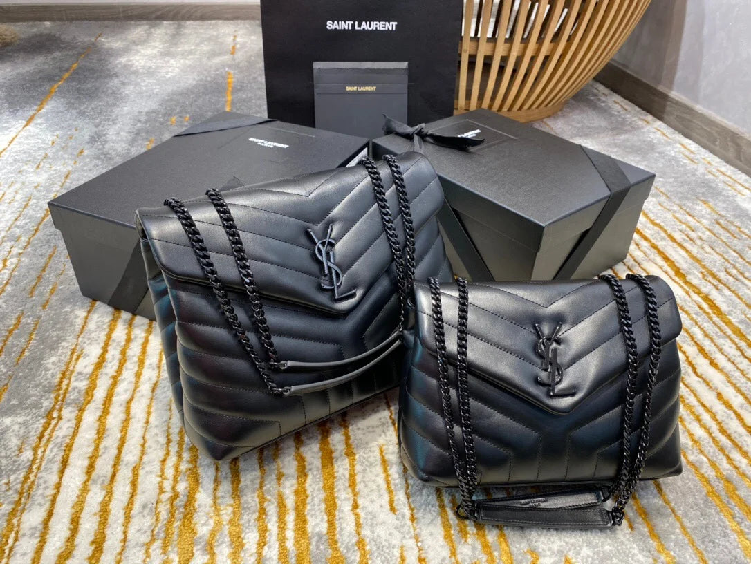 YSL Loulou Small in Matelassé “Y” Leather Bag Black Hardware