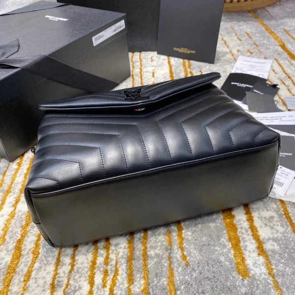 YSL Loulou Small in Matelassé “Y” Leather Bag Black Hardware
