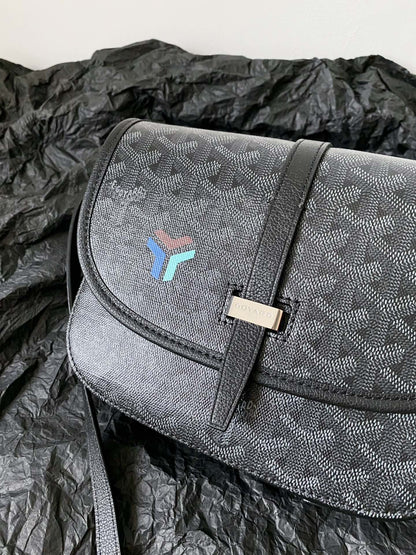 GOYARD Goyardine Belvedere III PM Messenger Bag Jet Black