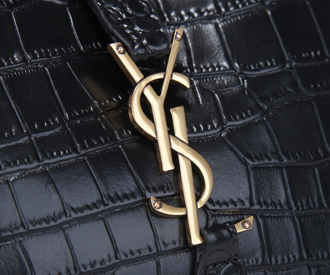 YSL Black Crocodile shoulder bag