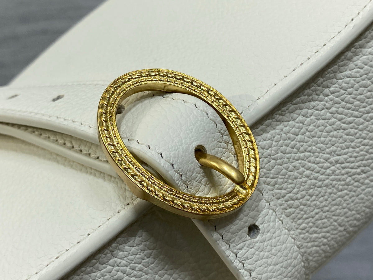 Dior Small Dior Médaillon Flap Bag in White