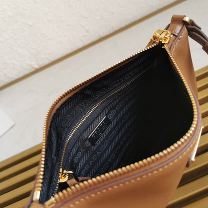 Prada Leather Shoulder Bag Brown