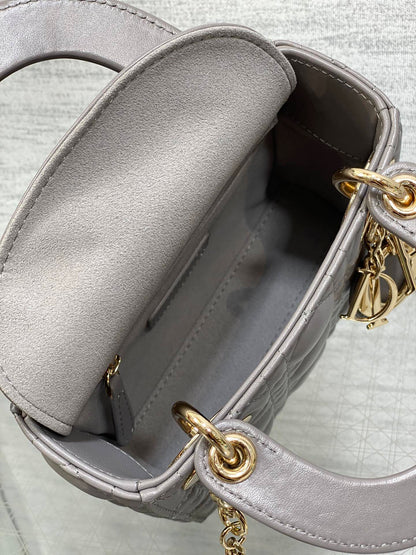 Christian Dior Mini Lady Dior bag in gray