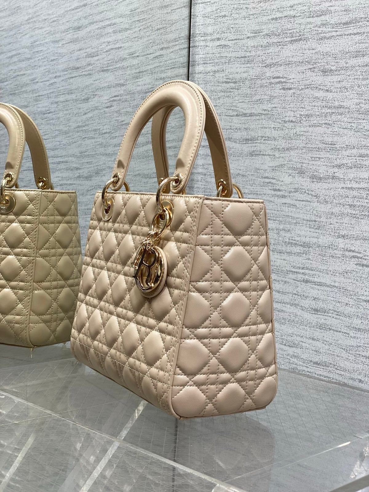 Dior small Lady Dior bag in Beige Cannage