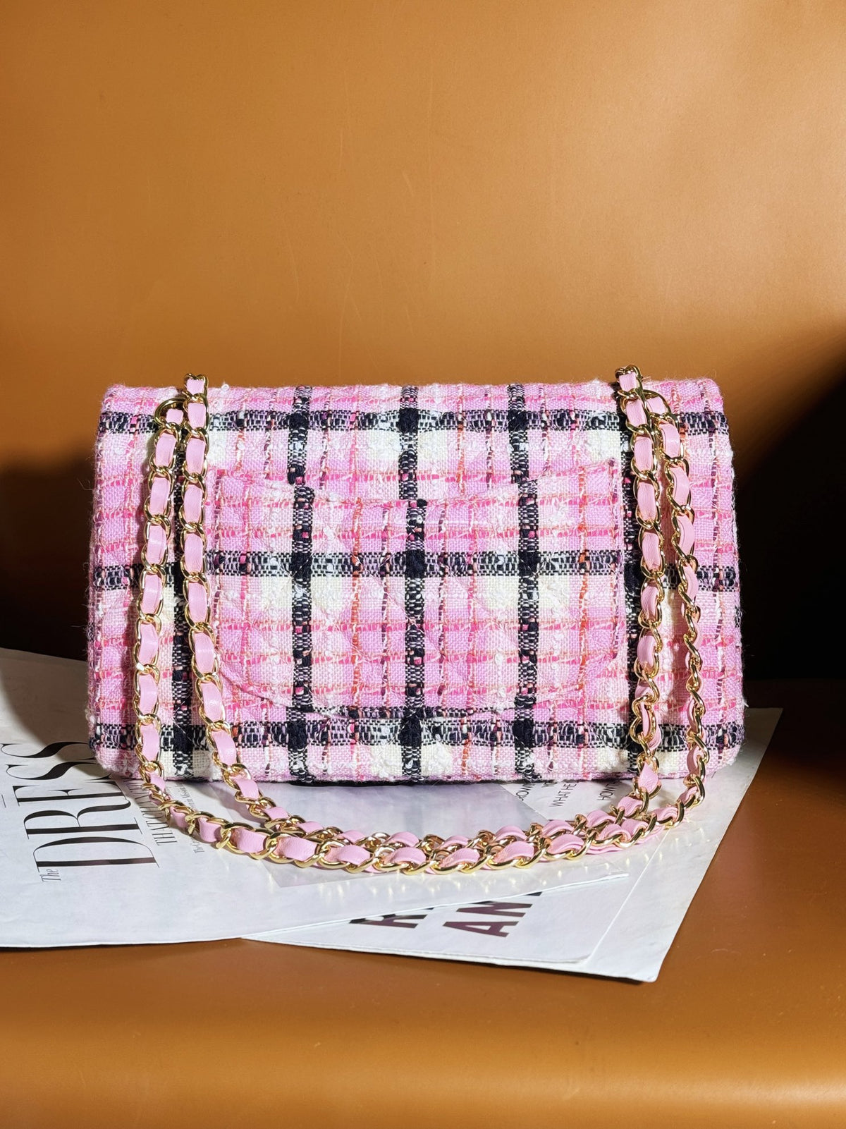 Chanel Mini Rectangular Flap Bag Pink, White and Black
