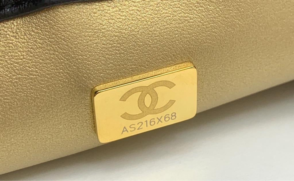 CHANEL Lambskin Quilted Mini Rectangular Sweet Camellia Flap Black